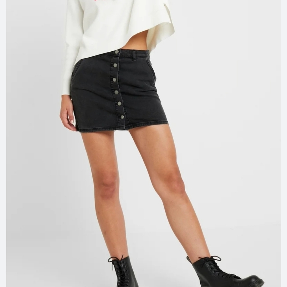 ROXY black denim skirt  size XS‎